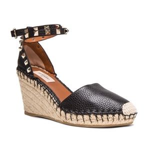 Valentino Garavani black stud espadrilles 38